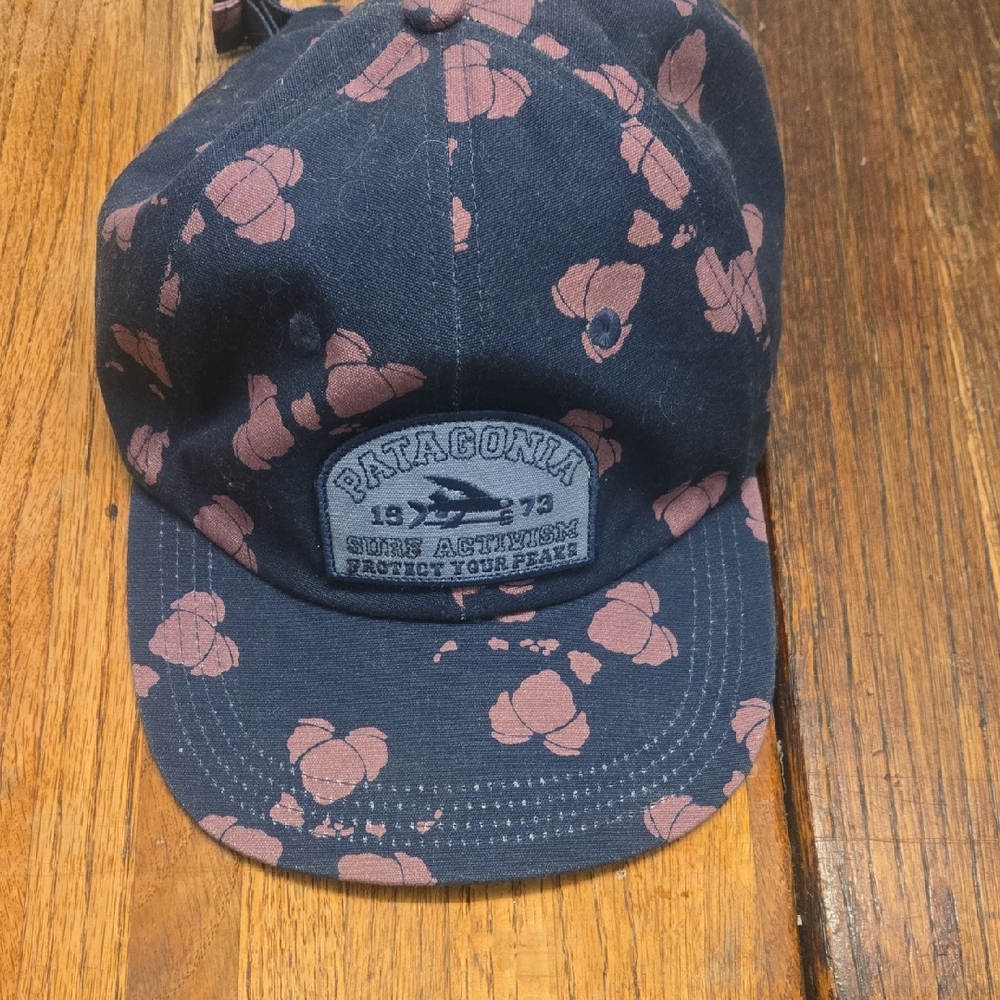 Patagonia Kids Navy Cap with Pink Floral Print
